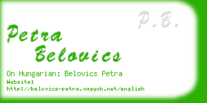 petra belovics business card